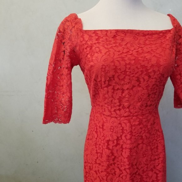 Marciano by Guess Red lace mini dress size 2 (S23) - Picture 5 of 6